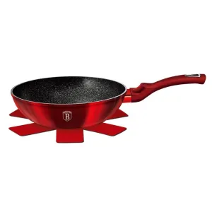 Wok 28 cm + 1PC FREE PROTECTOR, Burgundy Metallic Line