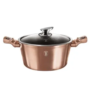 Berlinger Haus Casserole with lid, 20 cm, Metallic Line Rose Gold Edition