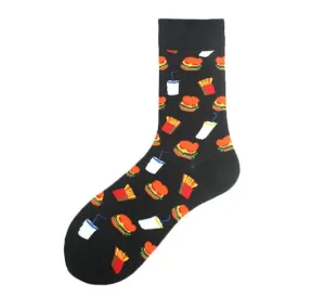 Noxxiez Soxxiez Hamburger Black Socks