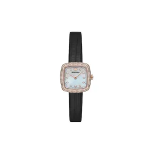 Emporio Armani Two-Hand Black Leather 26Mm Watch