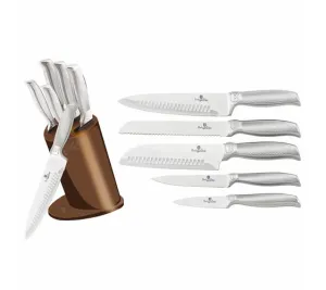 Berlinger Haus 6 pcs knife set with stand,  Rose Gold, Kikoza Collection