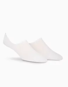 Calvin Klein 2 Pack Cotton No Show Liner White Socks