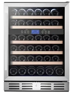 Wine Cooler Built in Dual 46 Bottles SS