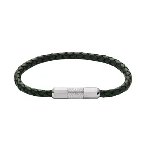 Fossil Machine Knurled Texture Green LeatHer Bracelet JF04919040