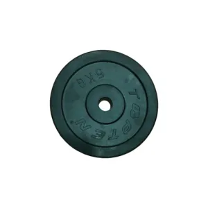 Fitness Factory Rubber Covered Plates 5 Kg With Ring Weight Black