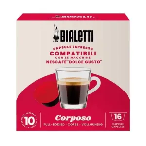 Bialetti 96080441 16 PCS Dolce Gusto Compatible Corposo Capsules