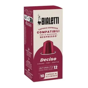 Bialetti 96080433 10 Pcs Nespresso Compatible Aluminum Deciso Capsules