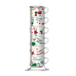 Bialetti TAZZ202 Set of 6 Stackable Italia Cups