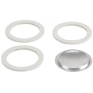 Bialetti 0800034 3 Gaskets and 1 Plate, Compatible with Moka Express
