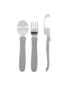 Twistshake Learn Cutlery Stainless Steel 12+m Pastel Grey