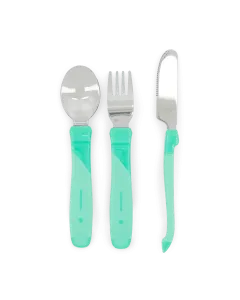 Twistshake Learn Cutlery Stainless Steel 12+m Pastel Mint Green