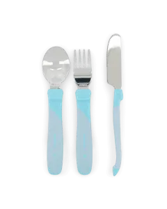 Twistshake Learn Cutlery Stainless Steel 12+m Pastel Light Blue