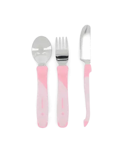 Twistshake Learn Cutlery Stainless Steel 12+m Pastel Light Pink