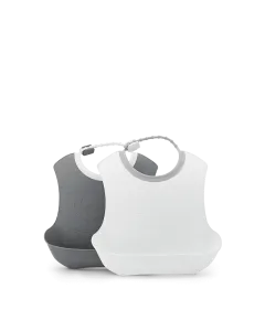 Twistshake Bib 4+m Pastel Grey White