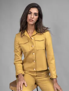 Women Cropped Jacket With Patch Pockets