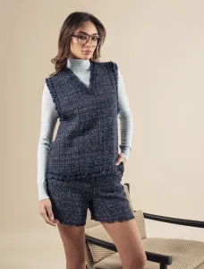 High Waist Short With Side Pockets and Hem Trims