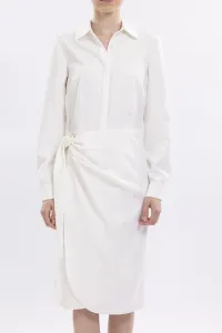 Shirt Dress Hidden Buttons With front Side Tie