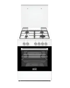 Simfer F6402BB Freestanding Gas Cooker 4 Burners, Gas Oven & Grill, 60×60 cm, White