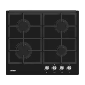 Simfer H6.404 HGSSP 60 cm Built-in Gas Hob Glass Black