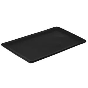 "Rectangular Plate Aida Raw Titanium Black 31,5*20"