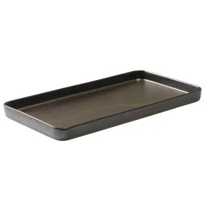 Rectangular Dish Aida Raw Metallic Brown 34*18*2.5