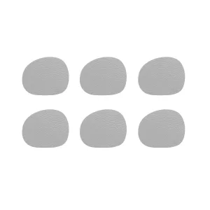 Set 6 Buffalo Coasters Aida Raw Leather Light Grey