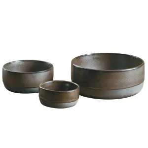 Set of 3 Bowl Aida Raw Metallic Brown 15575