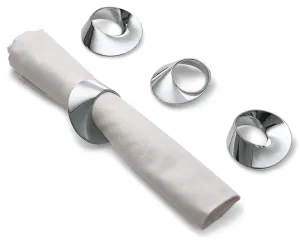 Set of 4 Swirl Napkin Rings Philippi Nickel 193180