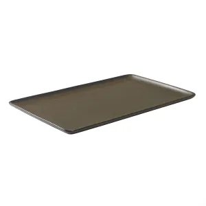 Rectangular Plate Aida Raw Metallic Brown 31.5*20
