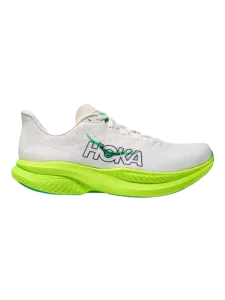 Hoka Mach 6 Men Running Shoes White/Neon Lime