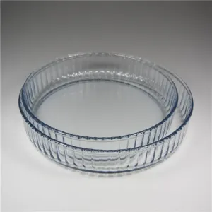 Luciano High Borosilicate Round Glass Bakeware 2 PC Set 27.7x3.5cm and 30.8x3.5cm