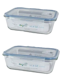 Luciano High Borosilicate Rectangular Glass Food Container with Vent Lid 1520ml