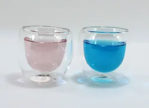 Luciano High Borosilicate Round Glass Espresso Double Wall Glass cups 80ml - 2pc set