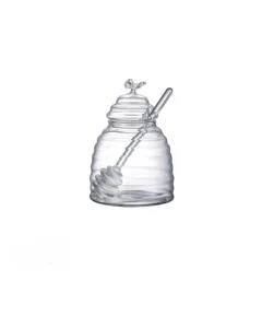 Luciano 480ml High Borosilicate Honey Pot with Glass Spoon