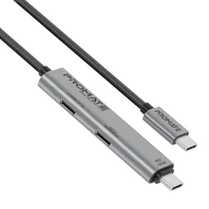 Promate Dual Usb-C Port Data & Charge Cable 100W Power Delivery #Portlink-C3 Grey