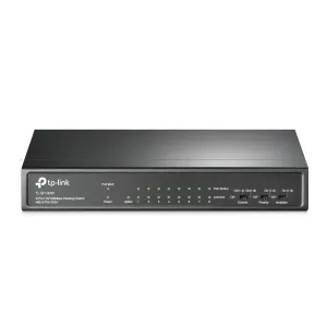 TP-Link (TL-SF1009P) 9-Port Desktop Switch with 8-ports PoE - Steel housing - Grey