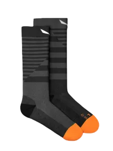 Salewa Fanes Hybrid Stripes Alpine Merino Men Hiking Sock Grey Melange/Orange