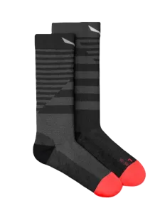 Salewa Fanes Hybrid Stripes Alpine Merino Women Hiking Sock Grey Melange