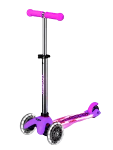 Micro Mini Deluxe Glow Led Plus Kids Skating Scooter Frosty Pink
