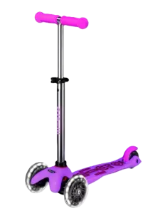 Micro Mini Deluxe Glow Led Kids Skating Scooter Frosty Pink