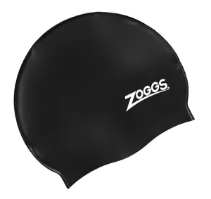 Zoggs Unisex Swimming Silicone Black Swim Cap