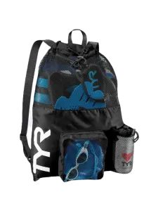 Tyr 40L Big Mesh Mummy Unisex Swim Backpack Black