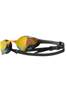 Tyr Tracer X Elite Mirror Unisex Swim Goggles Gold/Orange