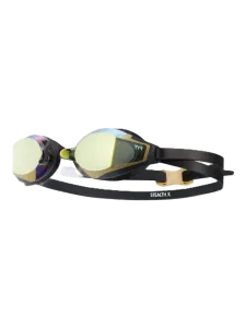 Tyr Stealth-X Mirrored Performance Unisex Swim Goggles Gold/Black
