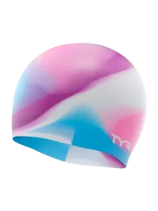 Tyr Youth Silicone Kids Swim Cap Pink/Purple/Blue