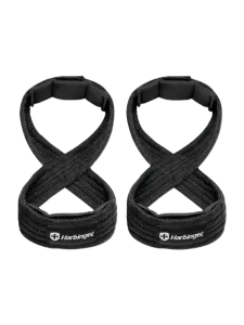 Harbinger Figure 8 Padded Lifting Unisex Fitness Straps Black