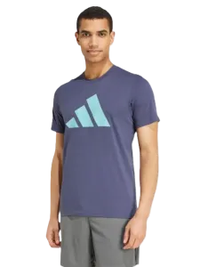 Adidas Essential Feelready Logo Men Training T-Shirt Navy/Mint Ton