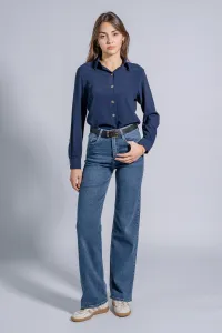 Satin Classic Shirt With Gold Buttons