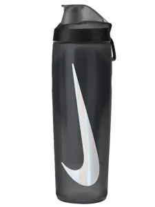 Nike Refuel Locking Lid 24 Oz Unisex Training Water Bottle Grey/Black