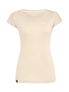 Salewa Puez Melange Women Hiking T-Shirt Beige Oatmeal